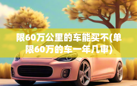 限60万公里的车能买不(单限60万的车一年几审)