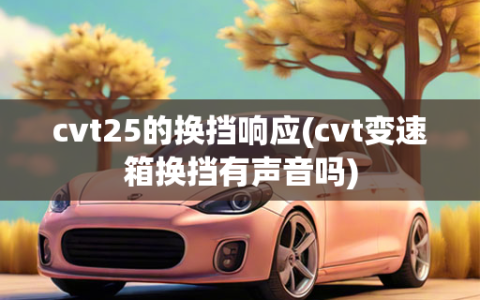 cvt25的换挡响应(cvt变速箱换挡有声音吗)