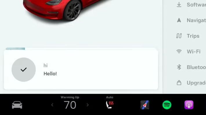 特斯拉车辆现可回应“你好”，暗示语音助手已在路上